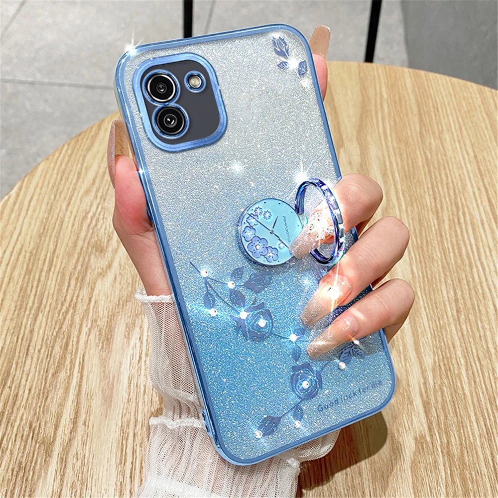 KADEM For Samsung Galaxy A03 (164.2mm) Case Ring Kickstand Fashion TPU Phone Cover - Purple - 5