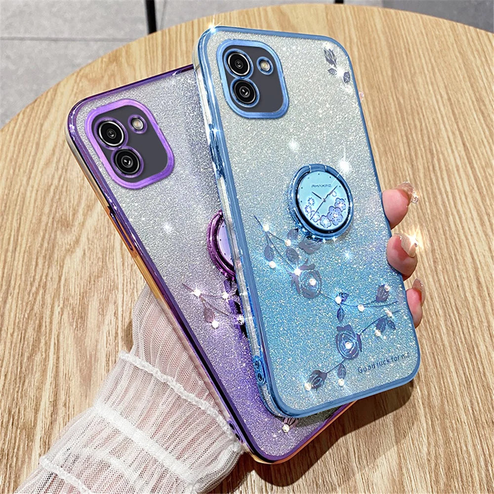 KADEM For Samsung Galaxy A03 (164.2mm) Case Ring Kickstand Fashion TPU Phone Cover - Purple - 6