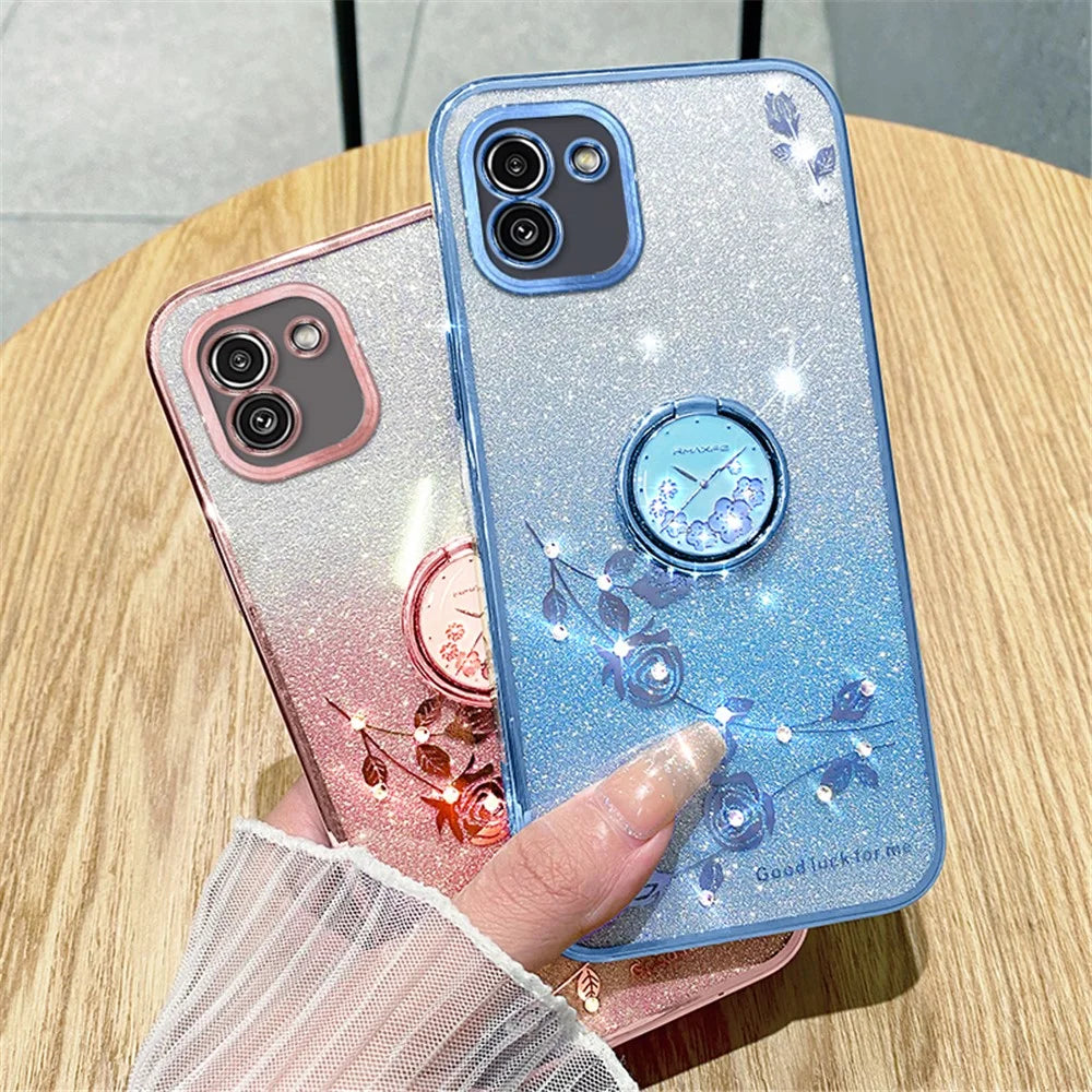 KADEM For Samsung Galaxy A03 (164.2mm) Case Ring Kickstand Fashion TPU Phone Cover - Purple - 7
