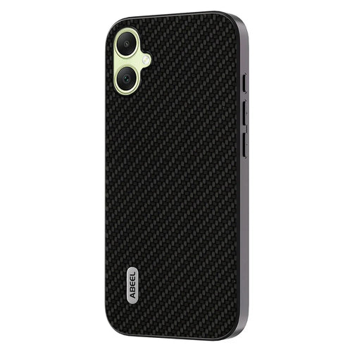 ABEEL for Samsung Galaxy A05 4G Phone Case Carbon Fiber Texture Leather Coated PC+TPU Phone Cover - Black - 1