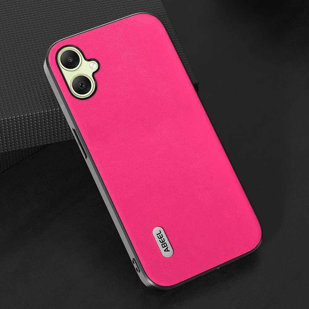 ABEEL For Samsung Galaxy A05 4G Case PU Leather Textured Shockproof Phone Back Cover - Rose - 2