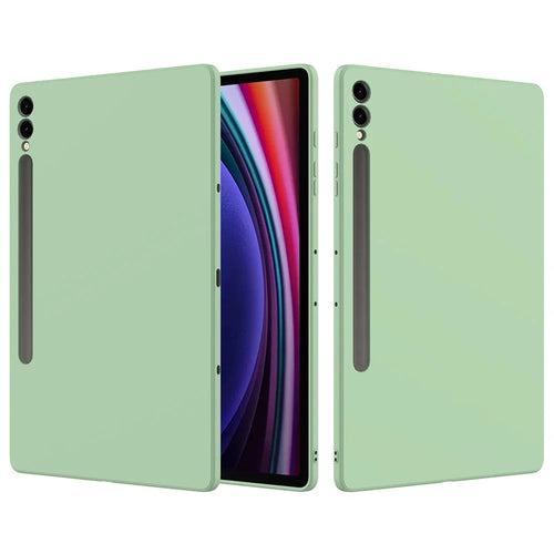 For Samsung Galaxy Tab S9+ Case Anti-scratch Liquid Silicone Cover - Green - 1