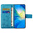 For Samsung Galaxy S25 / S24 Case Imprinted PU Leather Drop Resistant Cell Phone Cover - Blue - 3