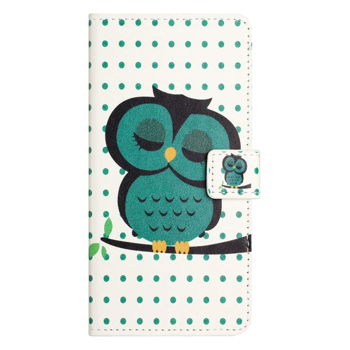 For Samsung Galaxy S25 / S24 Case PU Leather Drop-Proof Phone Case with Wallet - Dots  /  Owl - 4