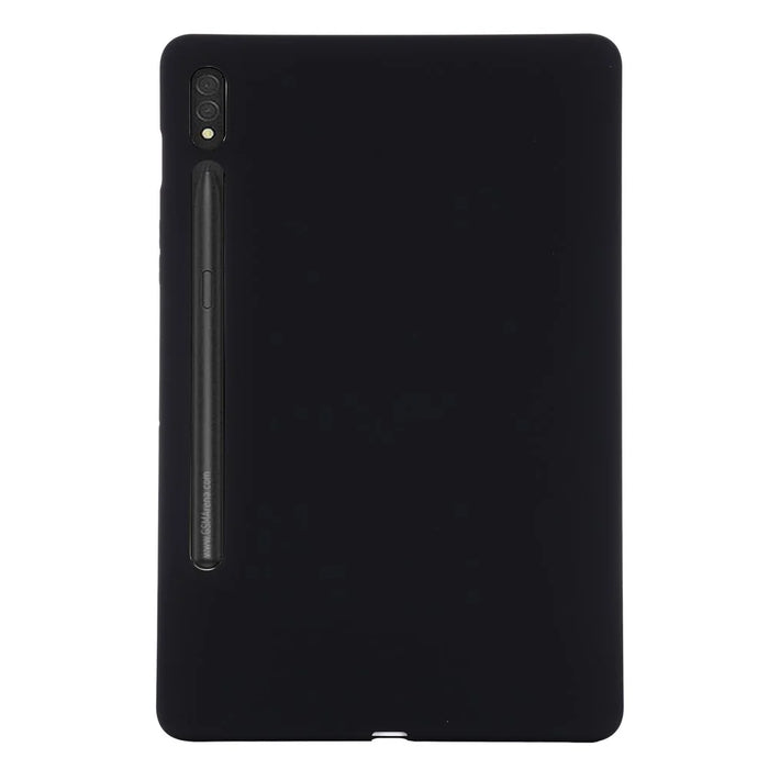 For Samsung Galaxy Tab S9 Ultra Liquid Silicone Case Microfiber Lining Tablet Cover - Black - 3