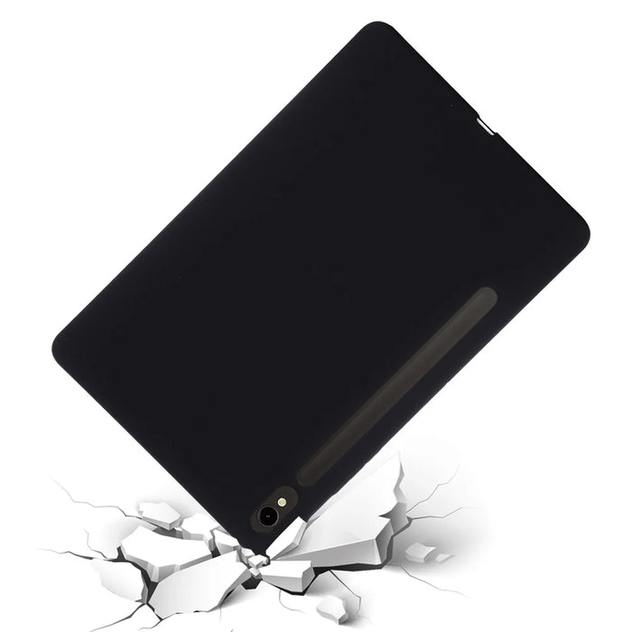 For Samsung Galaxy Tab S10 Lite / S10 FE / S9 FE / S9 Case Microfiber Lining Liquid Silicone Cover - Black - 4