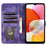 For Samsung Galaxy A15 5G Case Butterfly Cat Imprinted PU Leather Phone Cover - Purple - 2