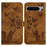 For Google Pixel 8 Pro Case Butterfly Cat Imprinted Wallet Phone Leather Cover - Brown - 1
