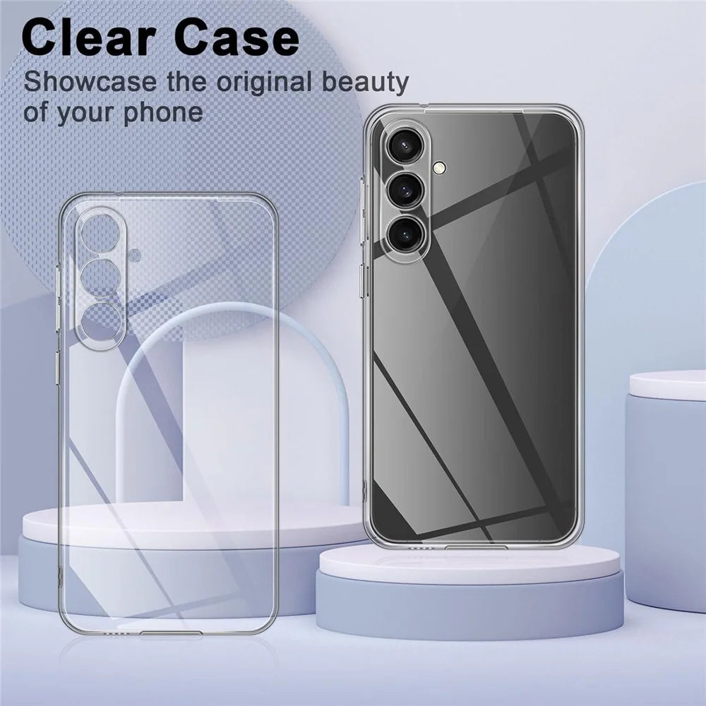 For Samsung Galaxy S23 FE Clear Case Anti-fingerprint TPU Phone Back Cover - 2