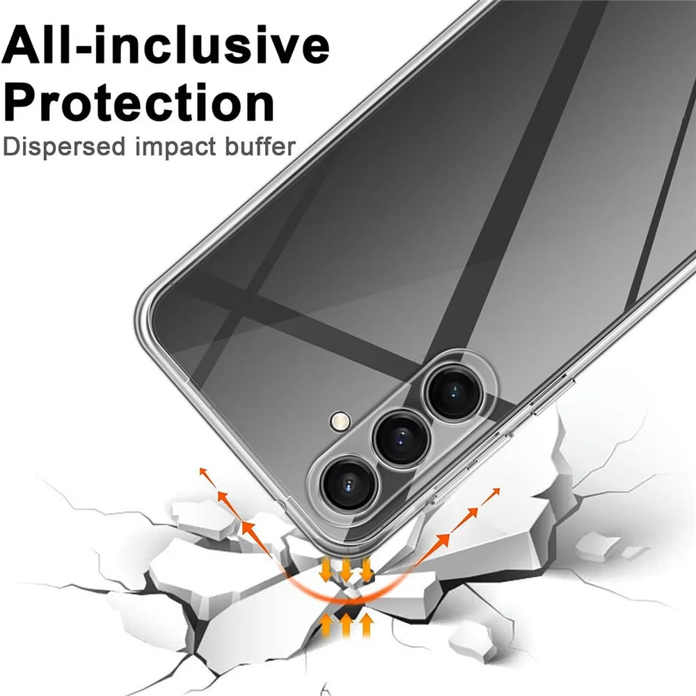 For Samsung Galaxy S23 FE Clear Case Anti-fingerprint TPU Phone Back Cover - 3