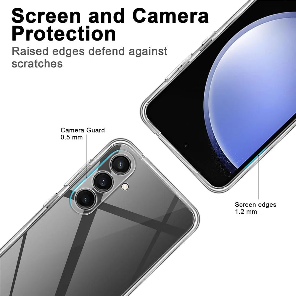 For Samsung Galaxy S23 FE Clear Case Anti-fingerprint TPU Phone Back Cover - 7