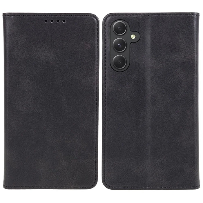 For Samsung Galaxy A15 5G Case Leather Wallet Cover Magnetic Auto Closing Phone Shell - Black - 1