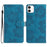 For Samsung Galaxy A05 4G Case Flowers Imprinted PU Leather Wallet Phone Cover - Blue - 1