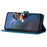 For Samsung Galaxy A05 4G Case Flowers Imprinted PU Leather Wallet Phone Cover - Blue - 2