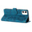 For Samsung Galaxy A05 4G Case Flowers Imprinted PU Leather Wallet Phone Cover - Blue - 4