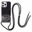 AW Series for iPhone 13 Pro TPU Phone Shell Case Sparkle Epoxy Phone Cover with Lanyard - Black - 1