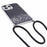 AW Series for iPhone 13 Pro TPU Phone Shell Case Sparkle Epoxy Phone Cover with Lanyard - Black - 3