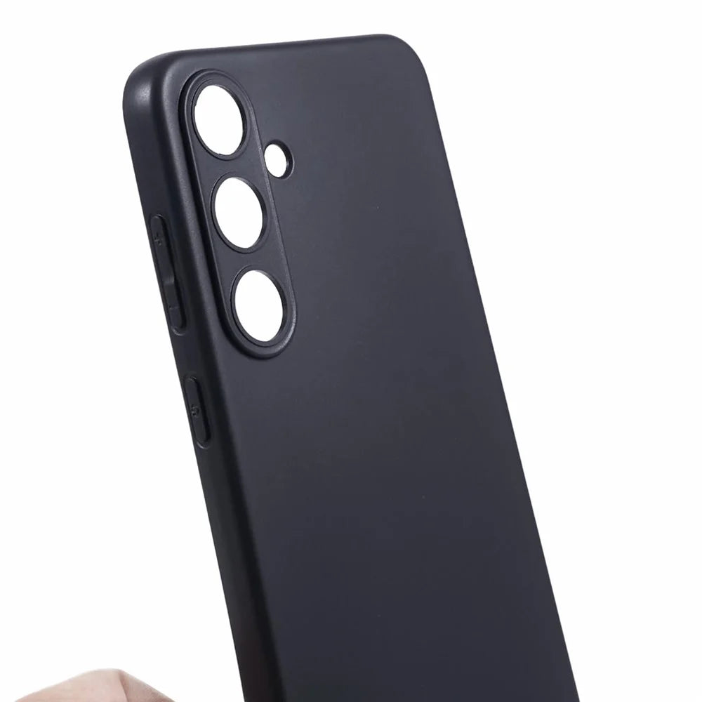 For Samsung Galaxy S24+ TPU Case Glossy Precise Cutouts Phone TPU Cover - Black - 4