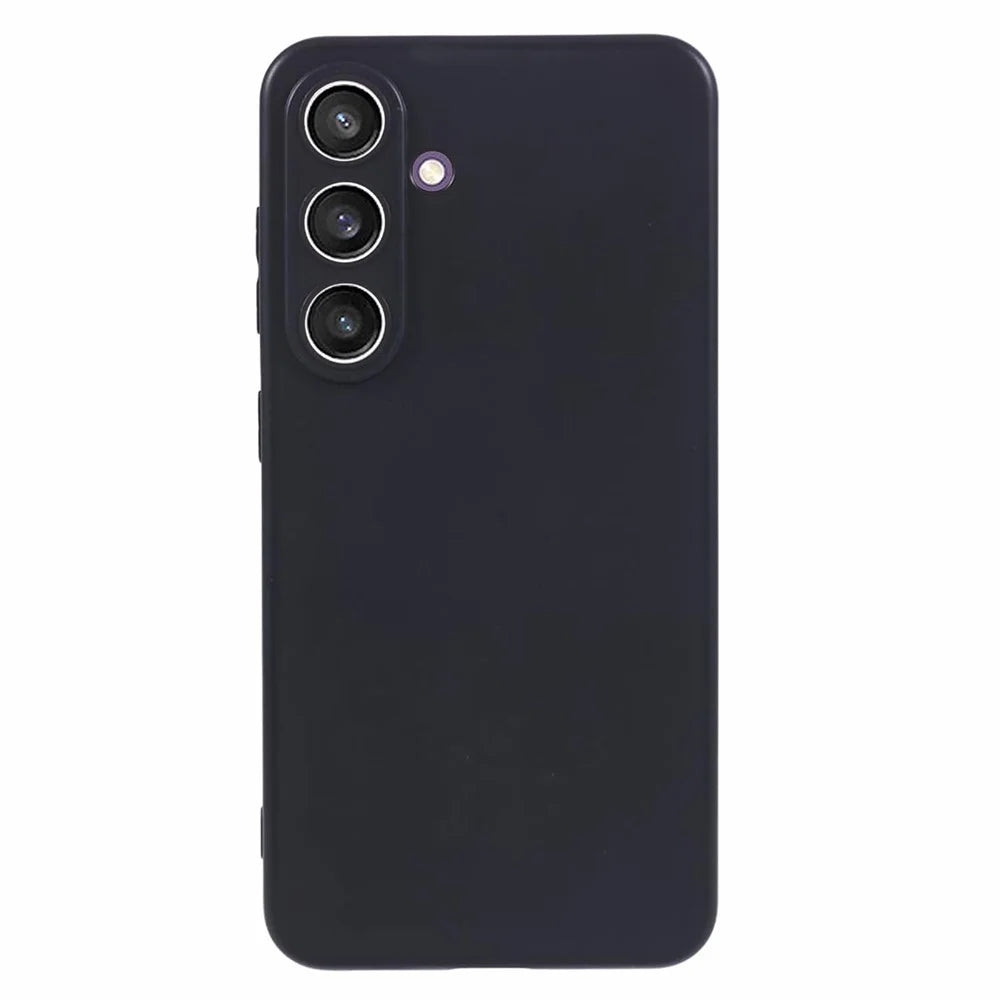 For Samsung Galaxy S24 Case Precise Cutouts Glossy Soft TPU Phone Back Cover - Black - 1