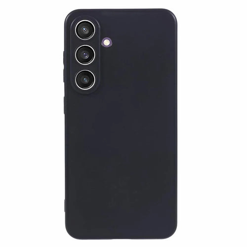 For Samsung Galaxy S24 Case Precise Cutouts Glossy Soft TPU Phone Back Cover - Black - 1