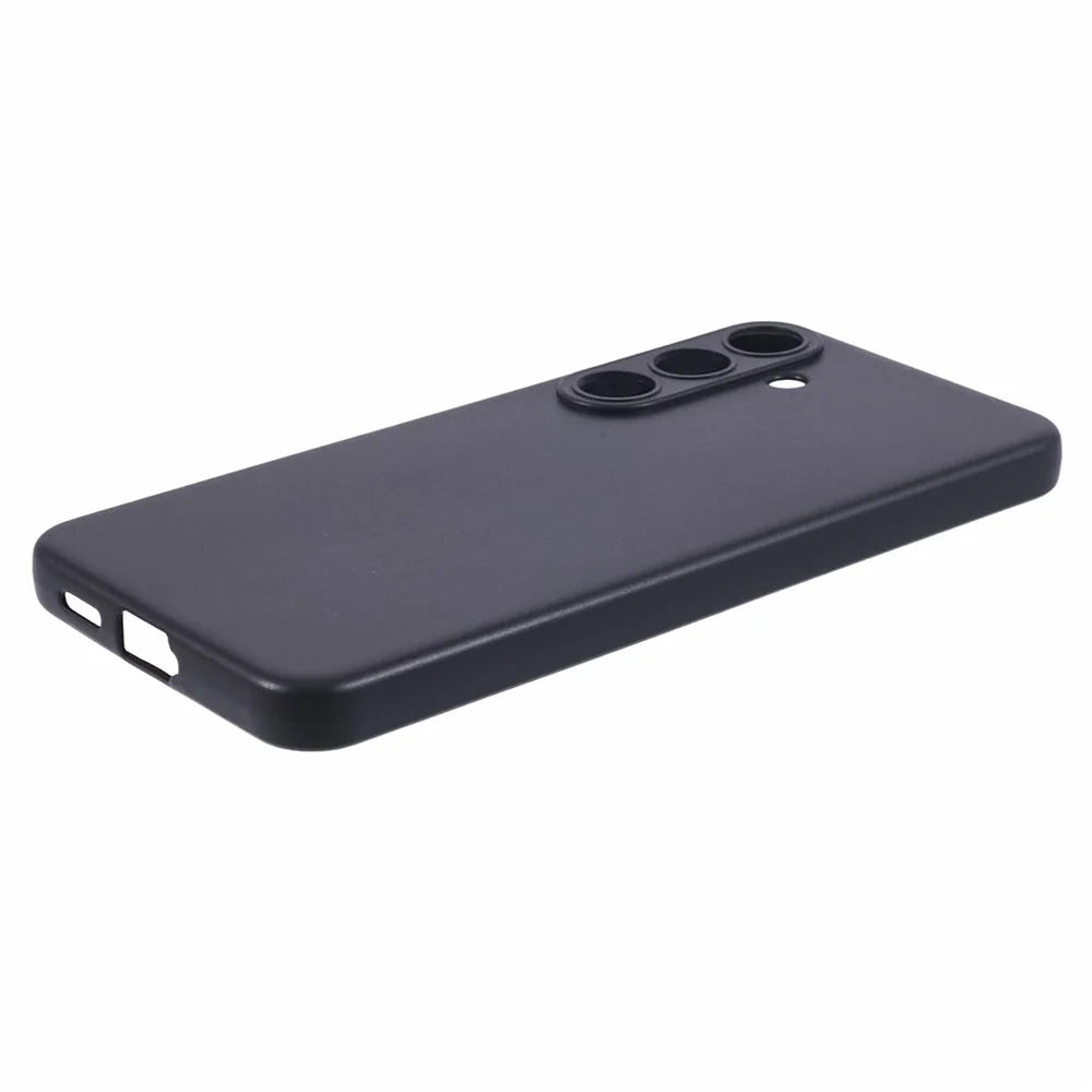 For Samsung Galaxy S24 Case Precise Cutouts Glossy Soft TPU Phone Back Cover - Black - 3