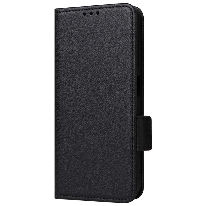 For Oukitel C36 / C35 Case Anti-Collision Litchi Texture PU Leather Smartphone Cover with Strap - Black - 5