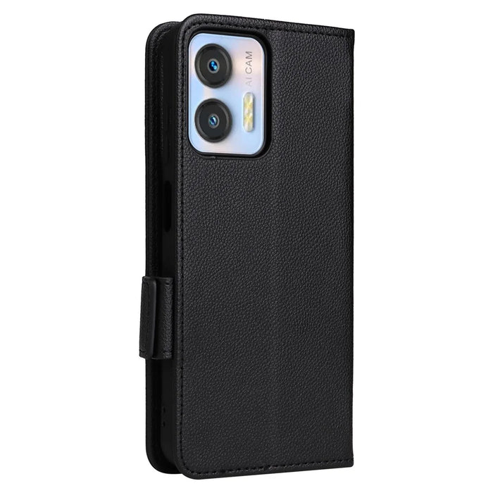 For Oukitel C36 / C35 Case Anti-Collision Litchi Texture PU Leather Smartphone Cover with Strap - Black - 6
