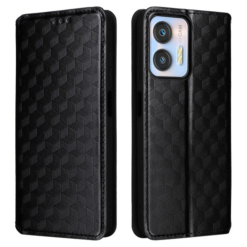 For Oukitel C36 / C35 Case Magnetic Imprinted PU Leather Wallet Phone Cover - Black - 1