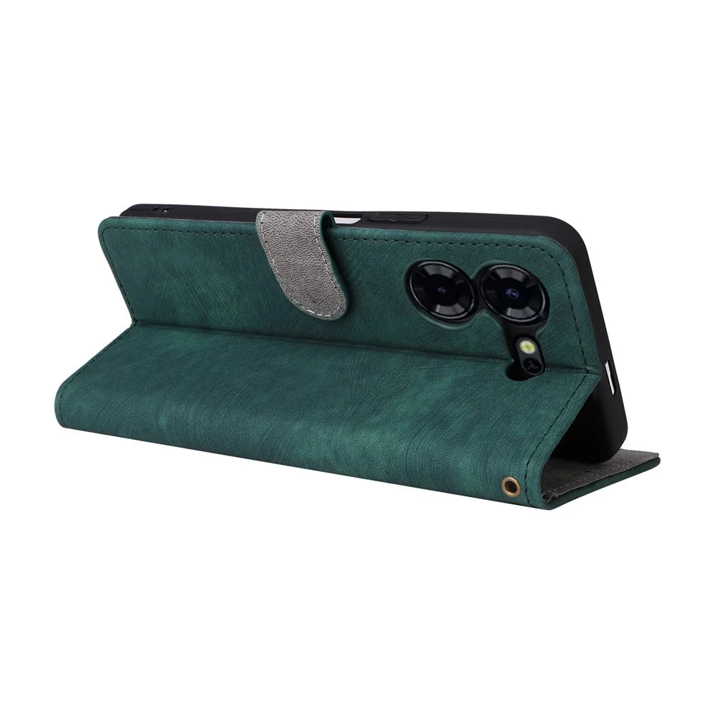 Phone Case for TECNO Pova 5 Pro 5G / LH8n Phone Shell RFID Blocking PU Leather Cover with Strap - Green - 4