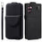 Phone Case for Samsung Galaxy A05s 4G PU Leather + TPU Vertical Card Holder Phone Cover with 2 Straps - Black - 1