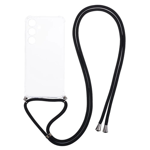 For Samsung Galaxy S24+ Case Transparent TPU Phone Cover with Lanyard - 1
