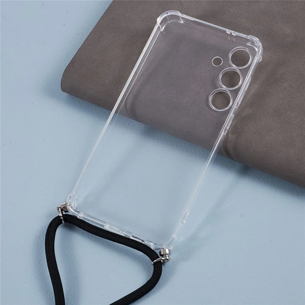 For Samsung Galaxy S24+ Case Transparent TPU Phone Cover with Lanyard - 2