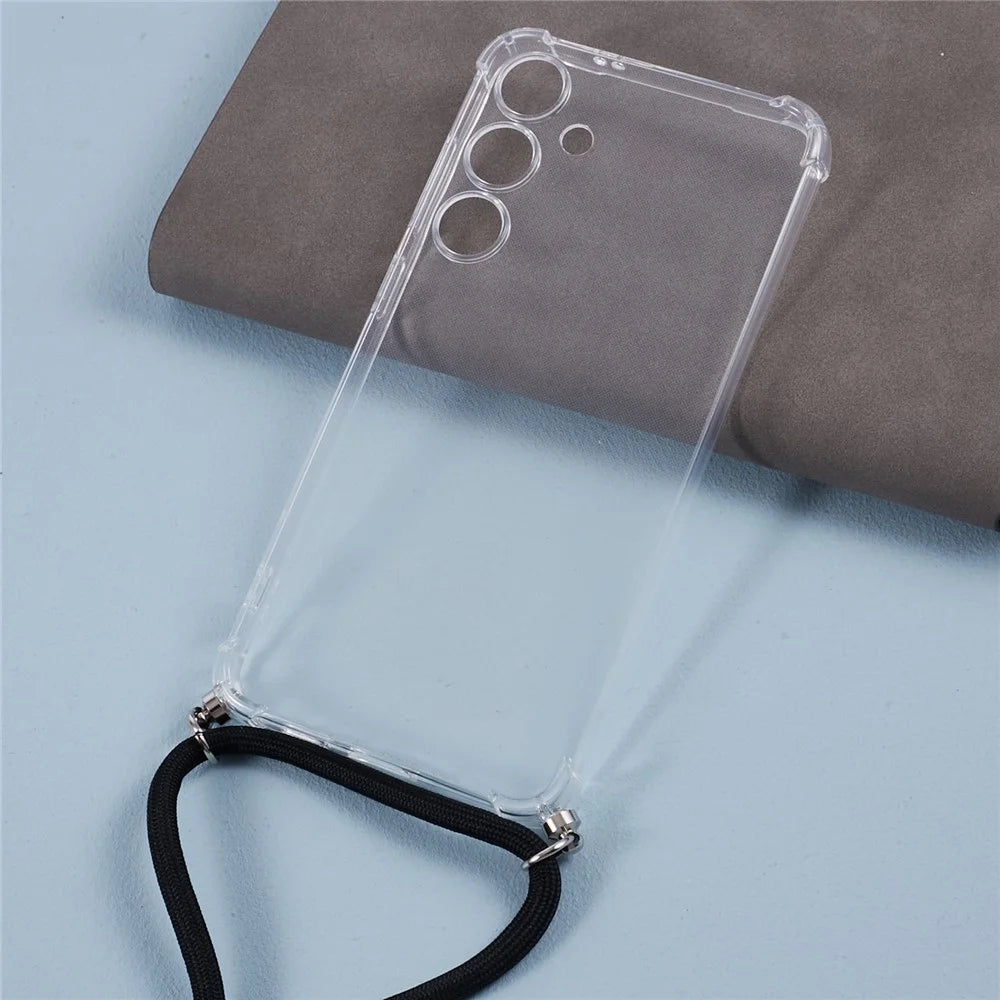 For Samsung Galaxy S24+ Case Transparent TPU Phone Cover with Lanyard - 3
