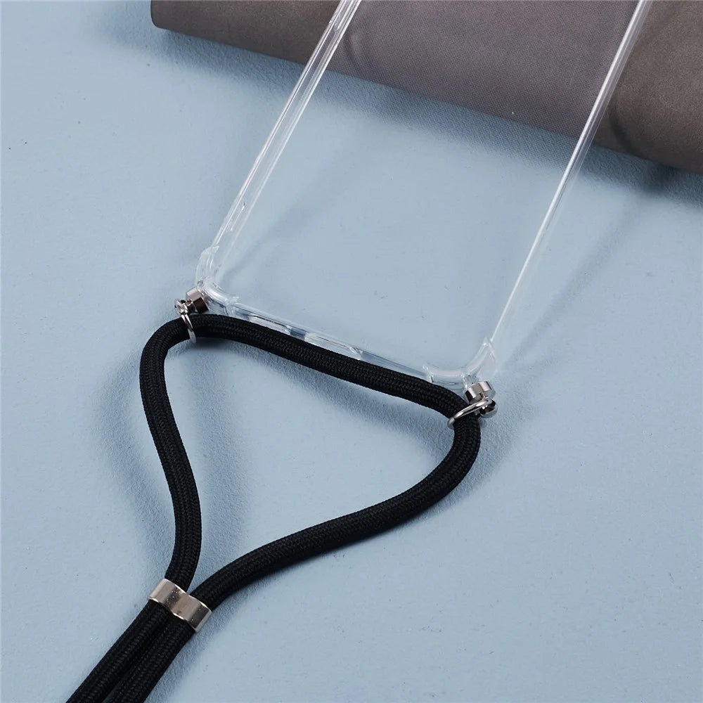 For Samsung Galaxy S24+ Case Transparent TPU Phone Cover with Lanyard - 5
