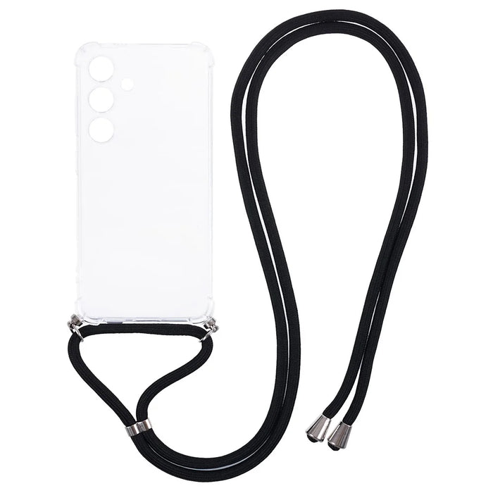 For Samsung Galaxy S24 Case Precise Cutout Transparent Phone Cover with Lanyard - 1