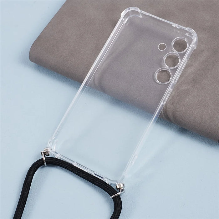 For Samsung Galaxy S24 Case Precise Cutout Transparent Phone Cover with Lanyard - 2