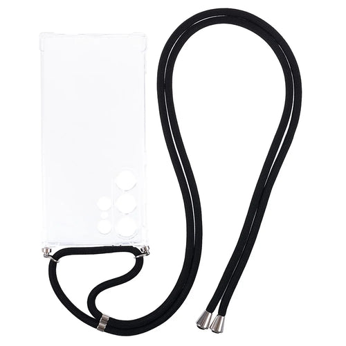 For Samsung Galaxy S24 Ultra Clear Case Anti-scratch TPU Phone Cover with Lanyard - 1