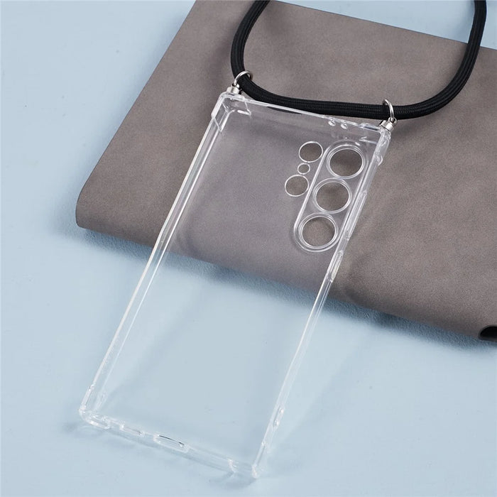 For Samsung Galaxy S24 Ultra Clear Case Anti-scratch TPU Phone Cover with Lanyard - 2