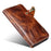 Wallet Phone Shell for iPhone 14 Pro Case Waxy Genuine Cow Leather Cover with Card Slot - Brown - 5