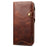 Wallet Phone Shell for iPhone 14 Pro Case Waxy Genuine Cow Leather Cover with Card Slot - Brown - 6
