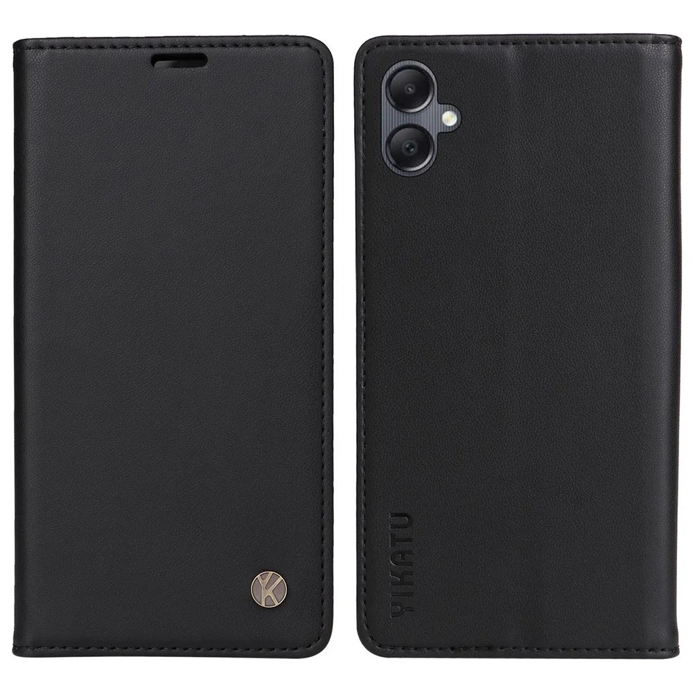 YIKATU YK-001 For Samsung Galaxy A05 4G Case Leather Wallet Drop-proof Phone Cover - Black - 1