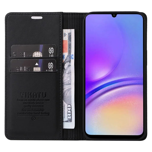 YIKATU YK-001 For Samsung Galaxy A05 4G Case Leather Wallet Drop-proof Phone Cover - Black - 2
