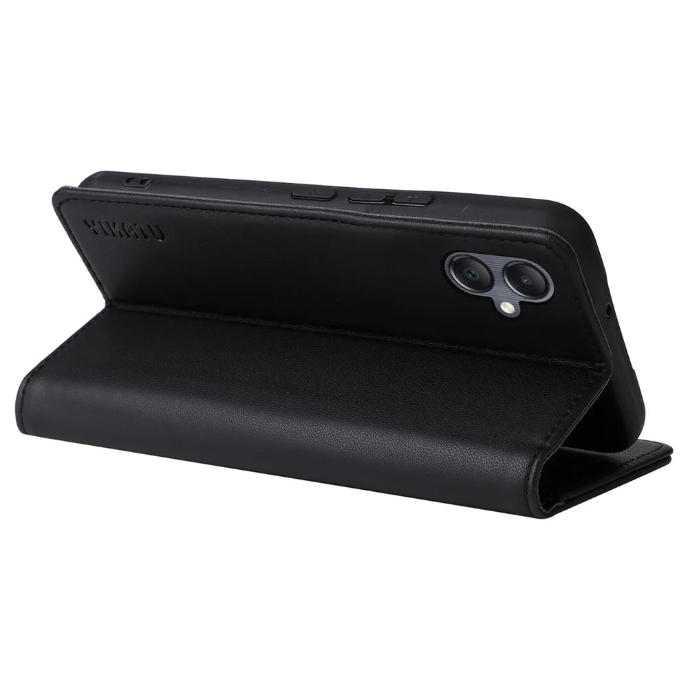 YIKATU YK-001 For Samsung Galaxy A05 4G Case Leather Wallet Drop-proof Phone Cover - Black - 3