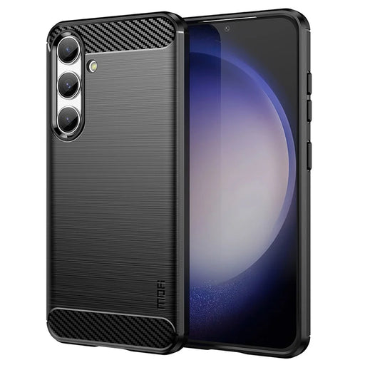 MOFI JK TPU Series-1 For Samsung Galaxy S24 Carbon Fiber Texture Slim-Fit Case TPU Cell Phone Cover - Black - 1