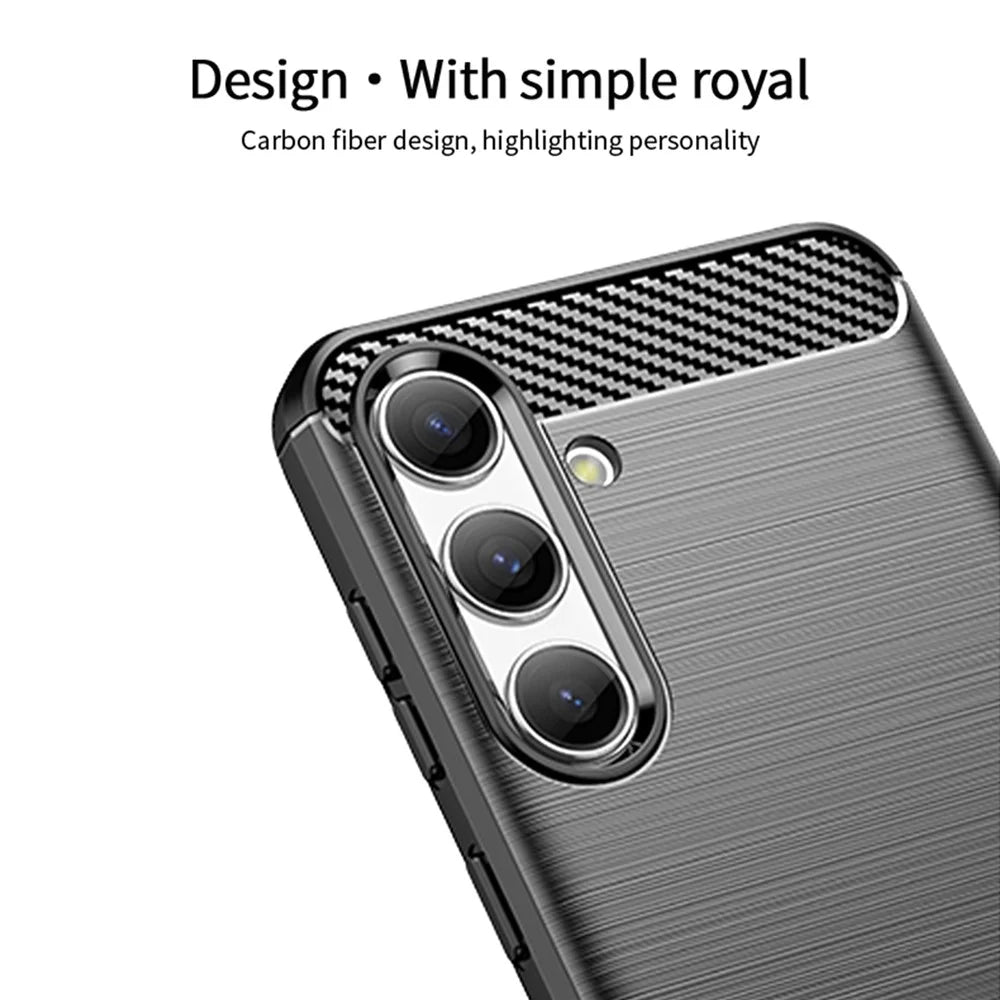 MOFI JK TPU Series-1 For Samsung Galaxy S24 Carbon Fiber Texture Slim-Fit Case TPU Cell Phone Cover - Black - 4