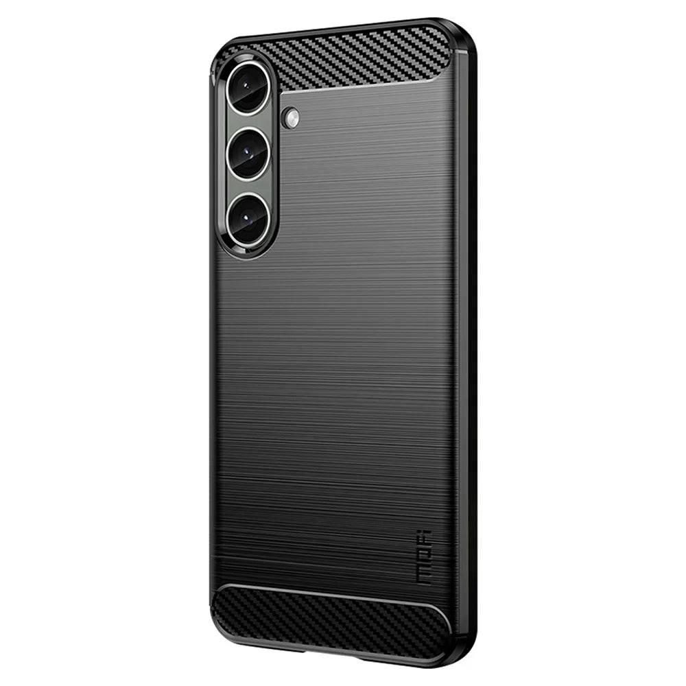 MOFI JK TPU Series-1 For Samsung Galaxy S24+ Slim-Fit TPU Case Carbon Fiber Texture Phone Cover - Black - 2