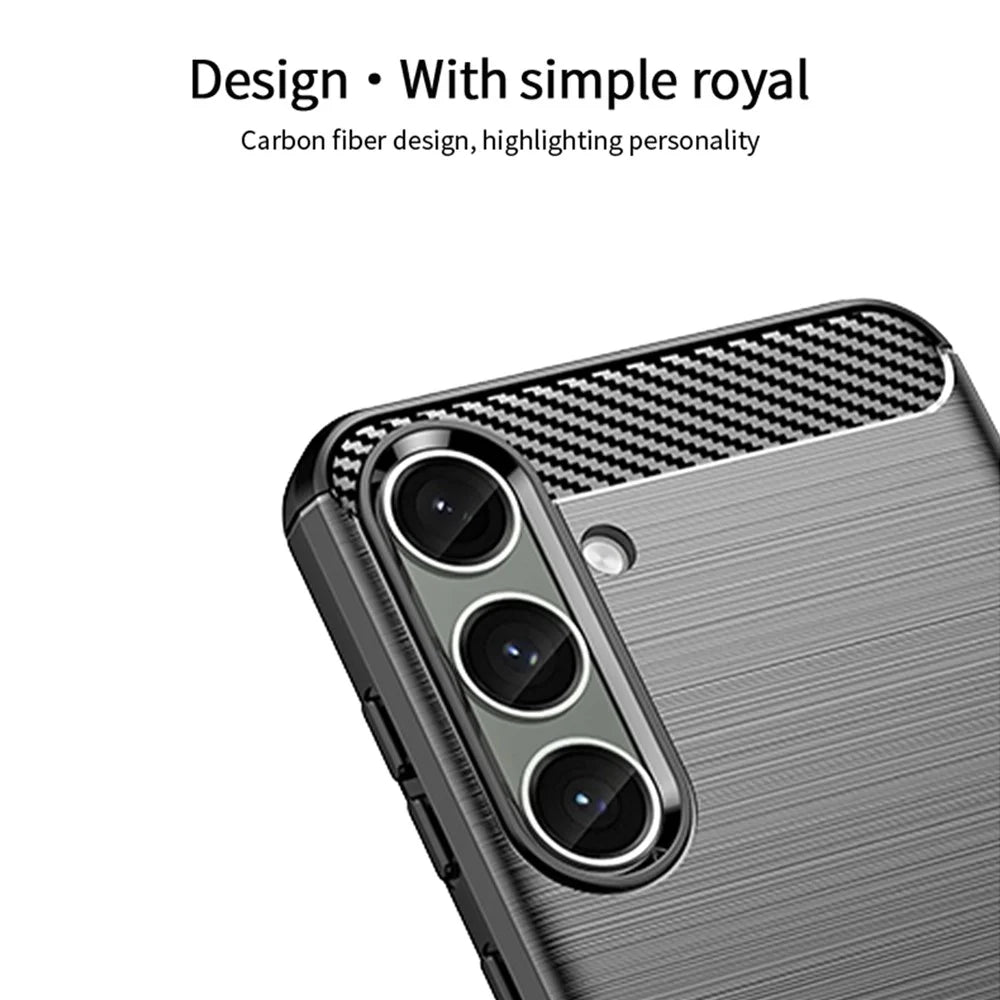 MOFI JK TPU Series-1 For Samsung Galaxy S24+ Slim-Fit TPU Case Carbon Fiber Texture Phone Cover - Black - 4