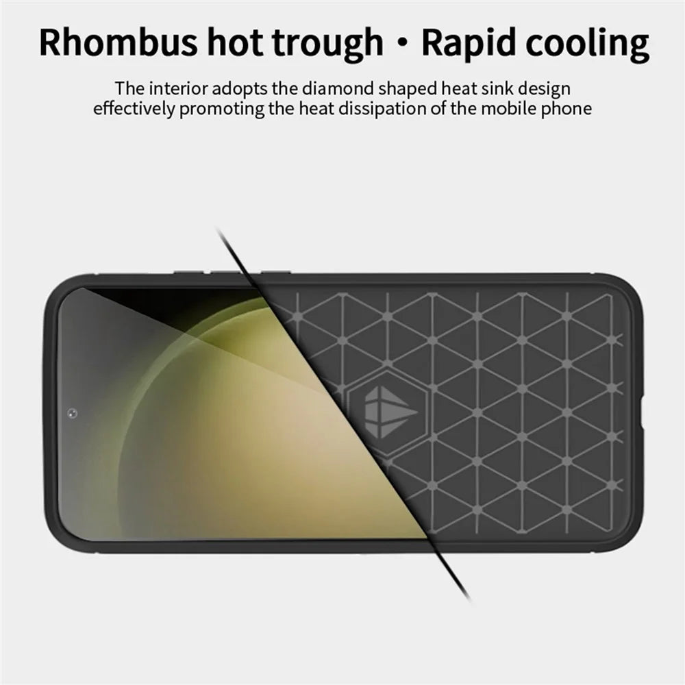 MOFI JK TPU Series-1 For Samsung Galaxy S24+ Slim-Fit TPU Case Carbon Fiber Texture Phone Cover - Black - 6