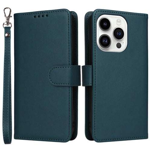 For iPhone 14 Pro Max Magnetic Case BETOPNICE Detachable PU Leather Phone Cover with Strap - Blue - 1
