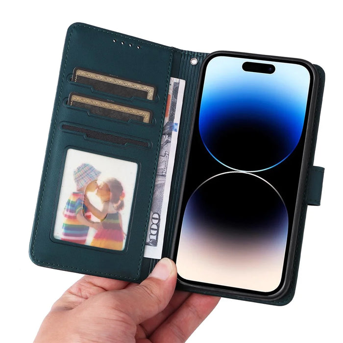 For iPhone 14 Pro Max Magnetic Case BETOPNICE Detachable PU Leather Phone Cover with Strap - Blue - 5